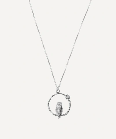 Alex Monroe Silver Owl Moonstone Necklace