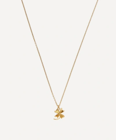 Alex Monroe Gold-plated Lucky Clover Pendant Necklace