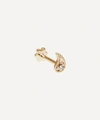 Maria Tash 14ct Diamond Paisley Single Threaded Stud Earring Left In Yellow, Gold
