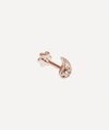Maria Tash 14ct Diamond Paisley Single Threaded Stud Earring Left In Rose Gold