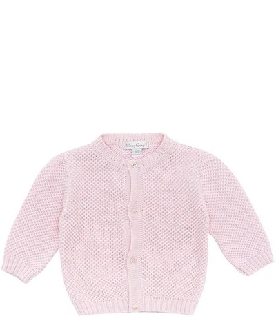 Kissy Kissy Textured Knit Cardigan In Pink