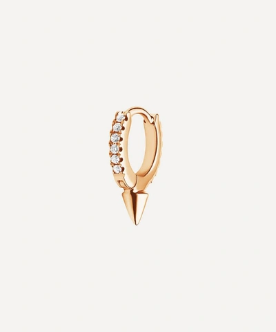 Maria Tash 18ct 6.5mm Single Spike Diamond Eternity Single Hoop Earring In Rose Gold