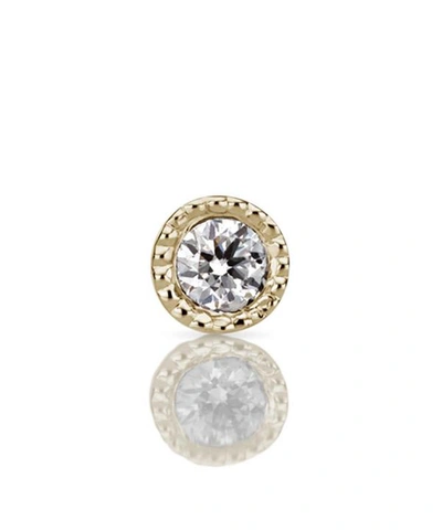 Maria Tash 1.5mm Scalloped Set Diamond Threaded Stud Earring In Gold