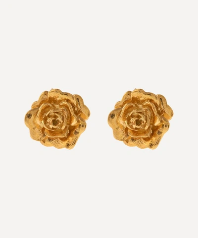 Alex Monroe Gold-plated Rose Damasca Stud Earrings