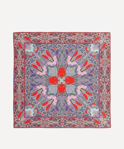 Liberty London Ianthe 90 X 90 Silk Scarf In Red