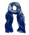 Liberty London Hera 110x130 Silk Chiffon Scarf In Blue