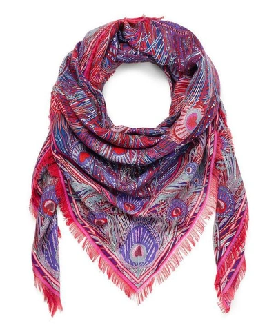 Liberty London Hera 140 X 140 Cashmere Blend Scarf In Red