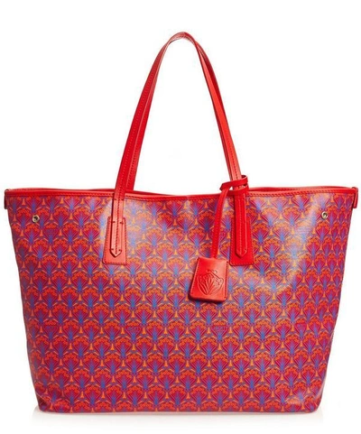 Liberty London Marlborough Iphis Canvas Tote Bag In Red