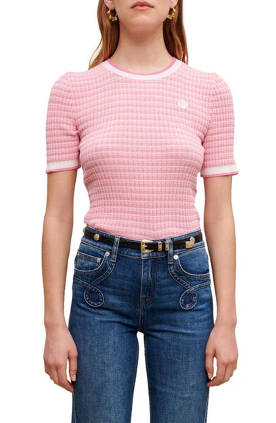 Maje Short-sleeved Sweater For Fall/winter In Pink