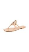Tory Burch Miller Square-toe Flat Leather Thong Sandal In Natural Vachetta