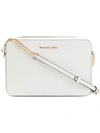 Michael Michael Kors 'large Jet Set' East/west Saffiano Crossbody Bag - White