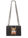 Moschino Botanical Teddy Crossbody Bag In Black