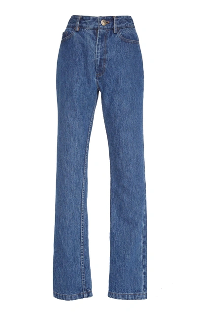 Matthew Adams Dolan High-rise Straight-leg Jeans In Blue