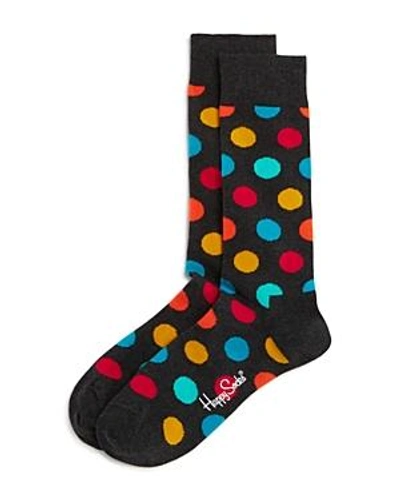 Happy Socks Big Dot Socks In Grey Multi