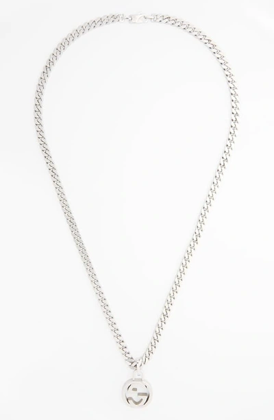 Gucci Interlocking Pendant Necklace In Silver