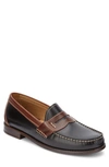 G.h. Bass & Co. Wagner Penny Loafer In Black/ Dark Brown Leather