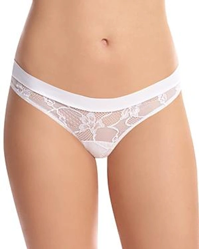 Commando Stripped Lace Thong In White