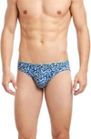 2(x)ist Sliq Micro Briefs In Cheetah Print Lapis Blue