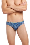 2(x)ist Men's Sliq Micro Ultra-low Rise Briefs In Zebra Lapis