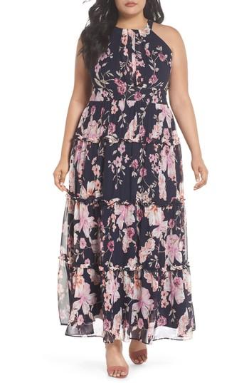 eliza j ruffle maxi dress