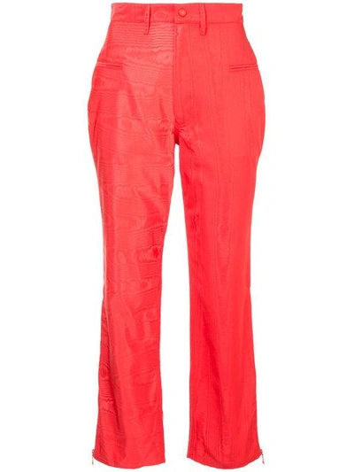 Marine Serre Moire Trousers In Red