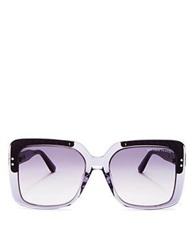 Bottega Veneta Women's Square Sunglasses, 54mm In Grey/ Silver