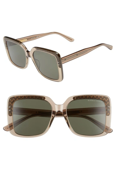 Bottega Veneta Fashion Inspired 54mm Square Sunglasses In Brown