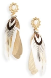 Gas Bijoux Small Sao Feather Earrings In Beige