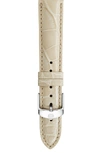 Michele 16mm Genuine Alligator Watch Strap In Bone