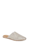 Jeffrey Campbell Dashi Woven Mule In Silver/ Gold Leather