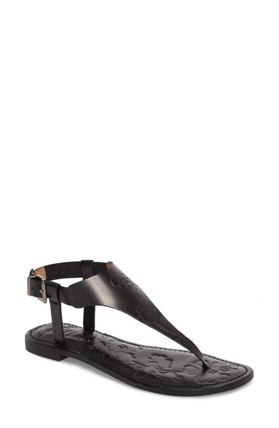 Seychelles Laxmi Embossed Sandal In Black Leather