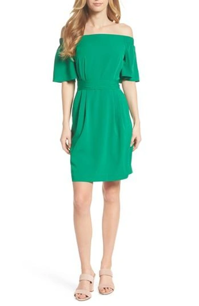 Eliza j off 2025 the shoulder obi dress