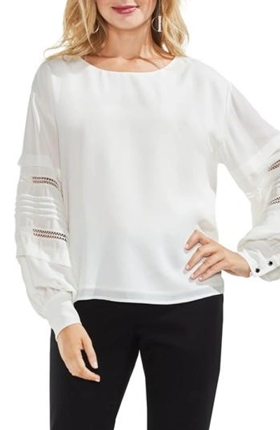Vince Camuto Pintuck Sleeve Blouse In New Ivory