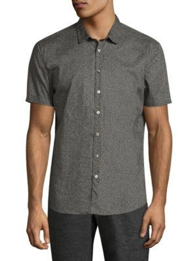 John Varvatos Slim-fit Cotton Button-down Shirt In Grey