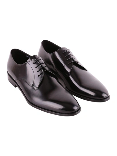 Doucal's Leather Lace-up Shoes Old In Black
