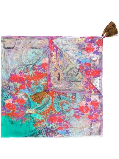 Etro Floral Paisley Print Scarf In Multicolour