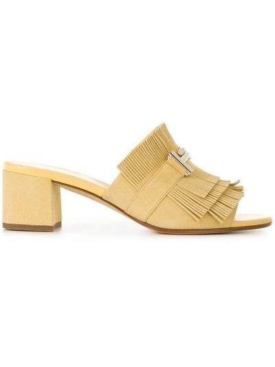 Tod's Pantoletten Mit Fransen - Gelb In Yellow