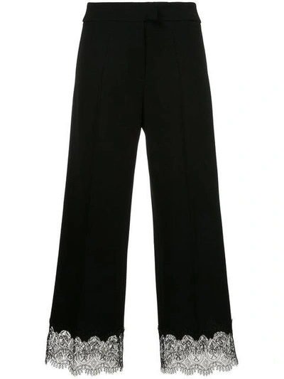 Ermanno Ermanno Lace Hem Cropped Trousers