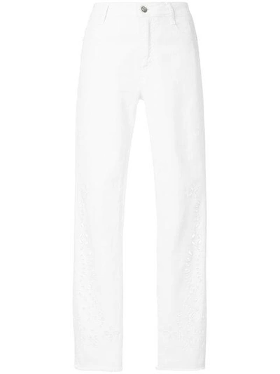 Ermanno Ermanno Laser Cut Detail Trousers In White