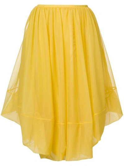 Jil Sander Asymmetric Midi Skirt In Yellow