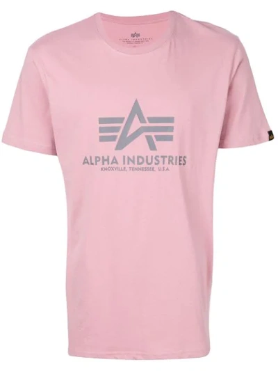 Alpha Industries Logo Print T-shirt In Pink