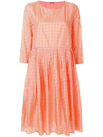 Apuntob Gingham-print Dress - Yellow & Orange