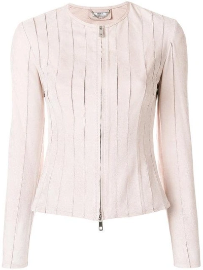 Desa Collection Pleated Suede Jacket - Pink