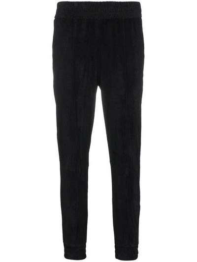 Sprwmn Black Suede Track Pants