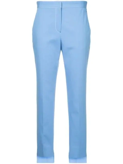 Rosetta Getty Contrast Stitch Tapered Trousers In Blue