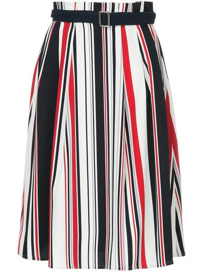 Guild Prime Striped Belted Skirt In Multicolour