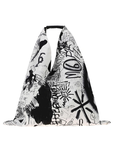 Mm6 Maison Margiela Mm6 Graffiti Japanese Bag In White-graffiti