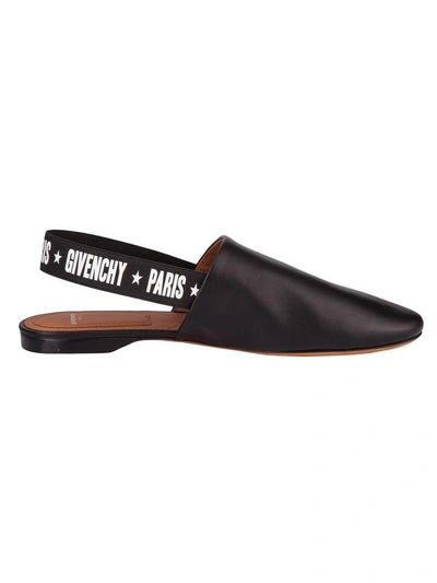 Givenchy Rivington Leather Slingback Flats In Nero