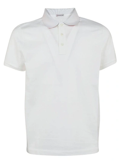 Moncler Maglia Piqué Cotton Polo Shirt In White