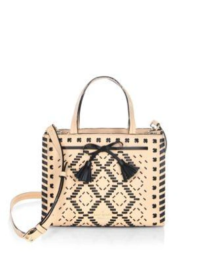 Kate Spade Hayes Street Woven Leather Crossbody Bag In Cashew
